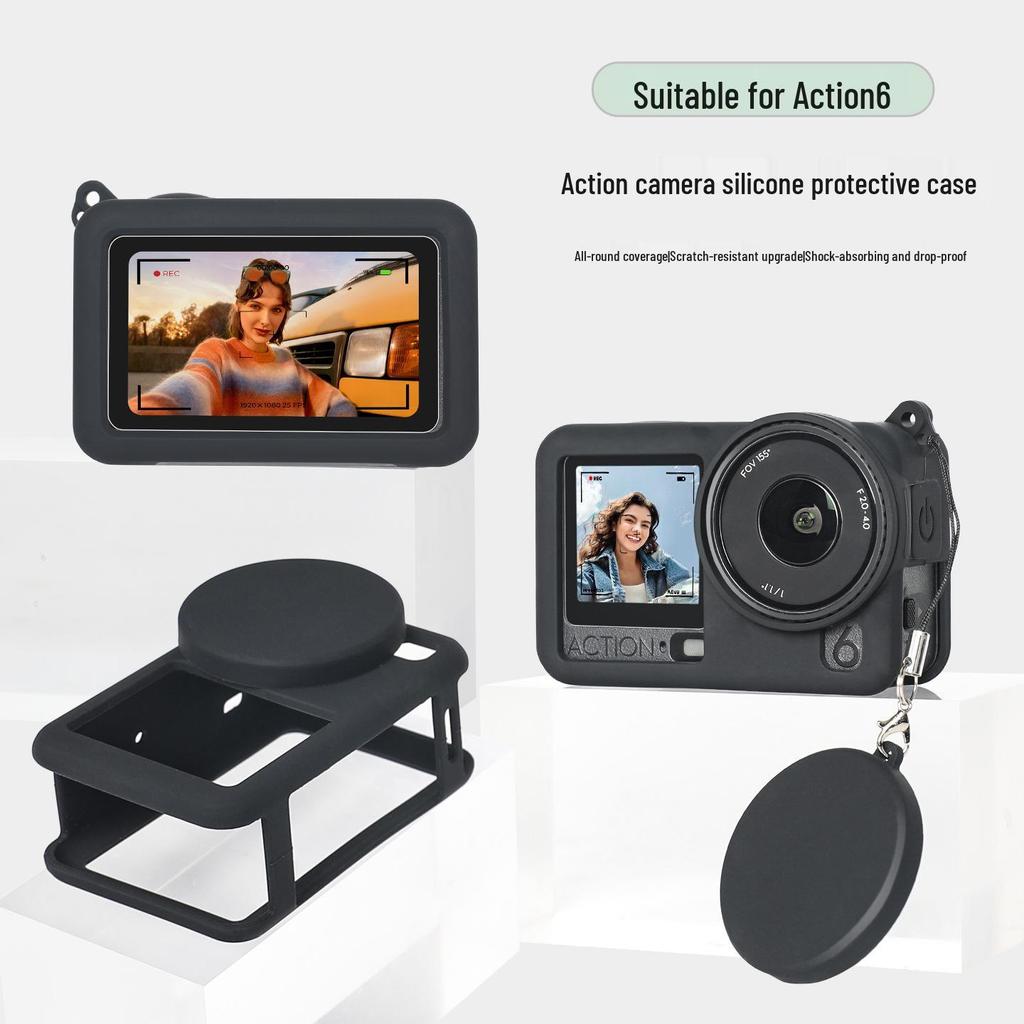 Qiye Silicone Protective Case for DJI Osmo Action 6 - Anti-Scratch, Drop-Proof Cover