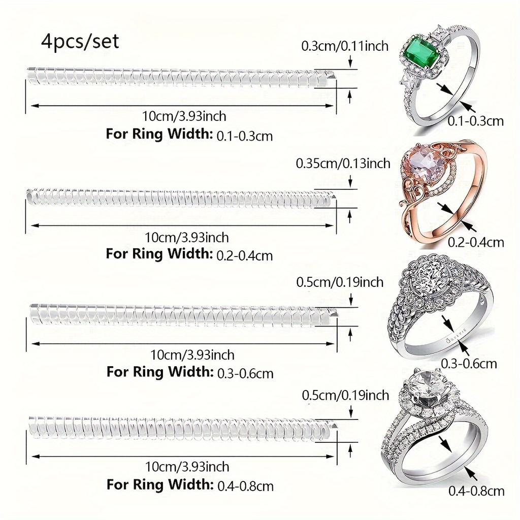 4/8pcs-Ring Size Adjuster-Invisible Ring Protector, Suitable for Men and Women, Ring Size Adjusters/washers, Jewelry Accessories