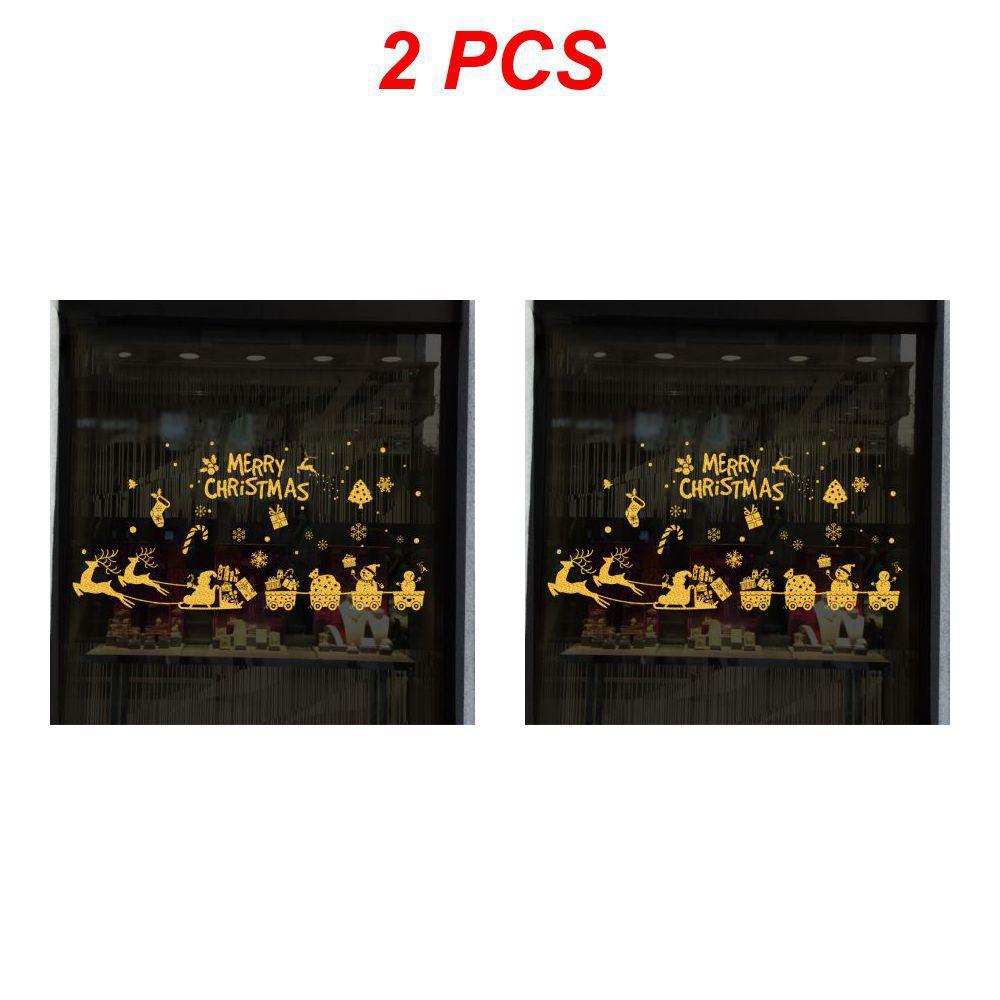 1/2/4PCS New Year Wallpaper Christmas Glitter Snowflake Window Sticker Electrostatic Wall Stickers Snowflake Door Glass Decor