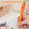 4PCS Confused Carrot Carrot Shaped Gel Pen 0.5mm Retractable Tongue Refill Funny and Fun Decompression Pen School Stationery