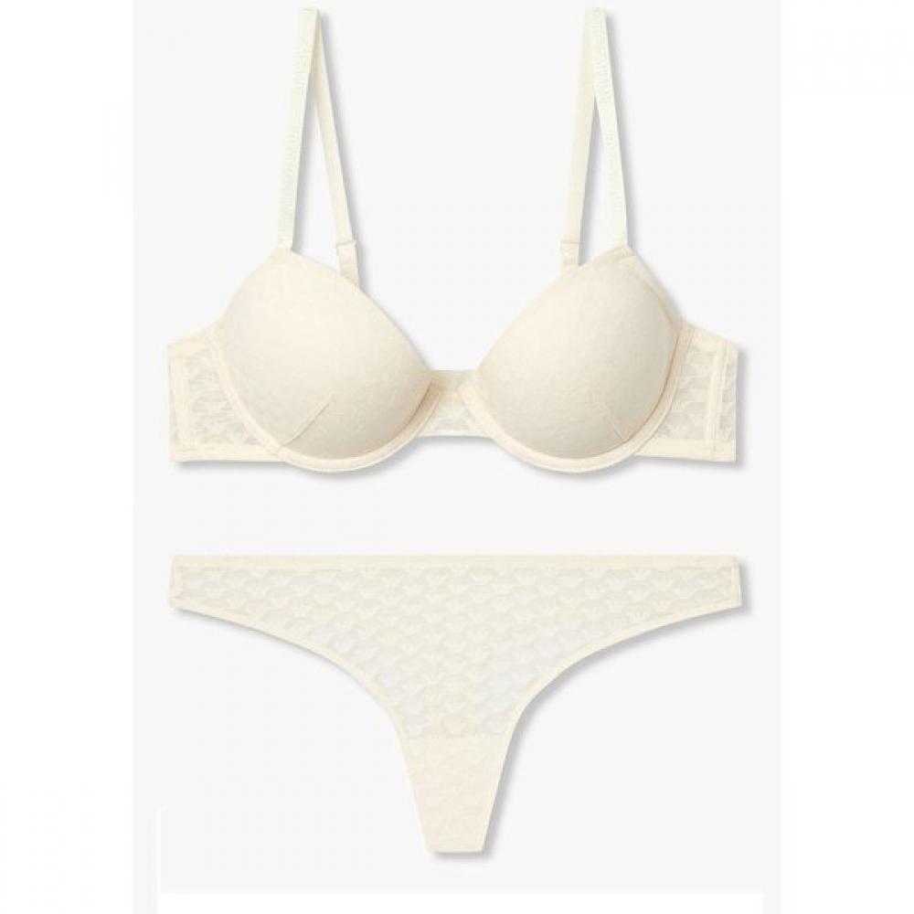 Emporio Armani Женский Комплект: Бюстгальтер Push-up с Сеткой и Узором Орла, Стринги 0825385521  0825310521 80C/M(95)