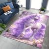 1PC Purple unicorn with flowers Carpet for Living Room Bedroom Sofa Home Decor Rus Non-slip Floor Mat Luxury Gift