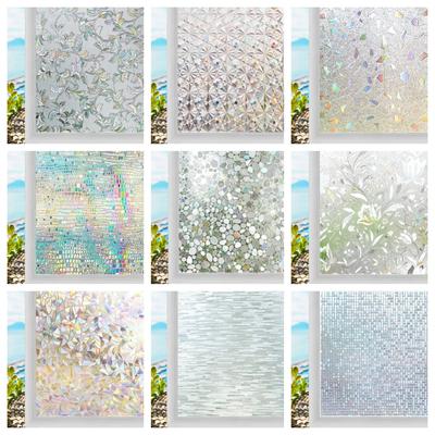 3D-Mosaik-Regenbogen-Fensterfolie, Sichtschutz, UV-Schutz, statisch haftende Fensteraufkleber für Zuhause, abnehmbare Wärmedämmung