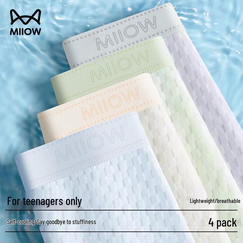 Mao Ren Youth Ice Silk Boxer Briefs - 4 Pack