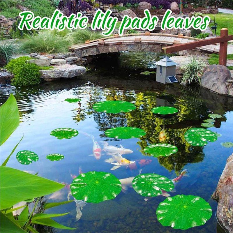 Artificial Water Lilies Pad 20 Pcs For Ponds, Floating Lotus Leaves, Lily Pads Realistic