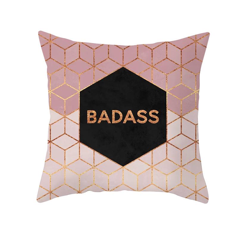 Geometric Sofa Pillow Cover Peach Skin Creative Home Office Cushion Cover Car Cushion