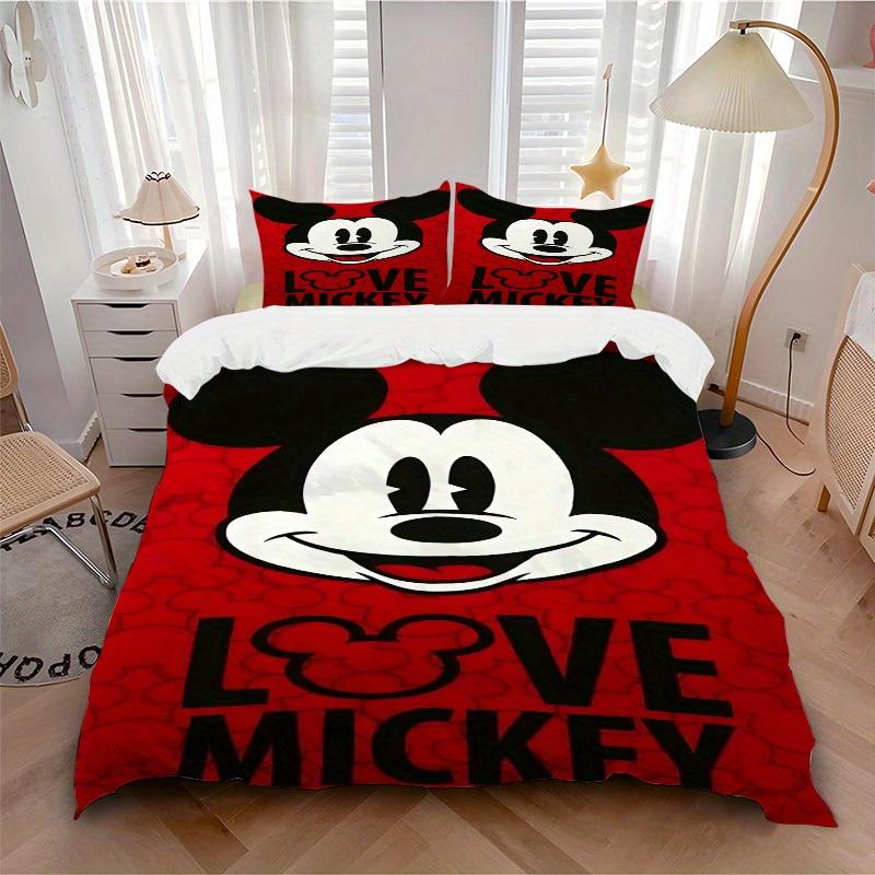 

3pcs set Love Mickey1pc of quilt cover+2pcs of pillowcase, no core, print bedding, All Seasons Bedroom Setting081 135x200cm