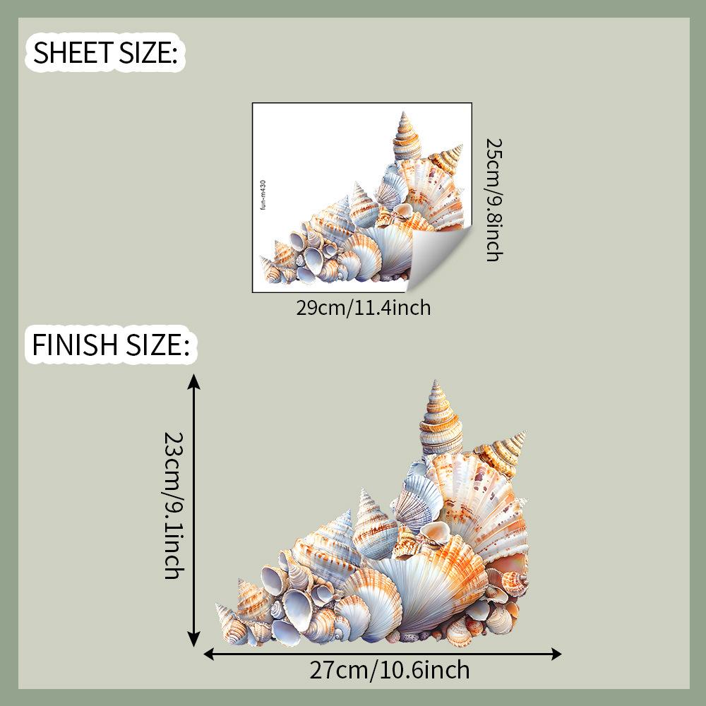

Простые расписные ракушки Наклейки на унитаз для ванной и туалета для украшения