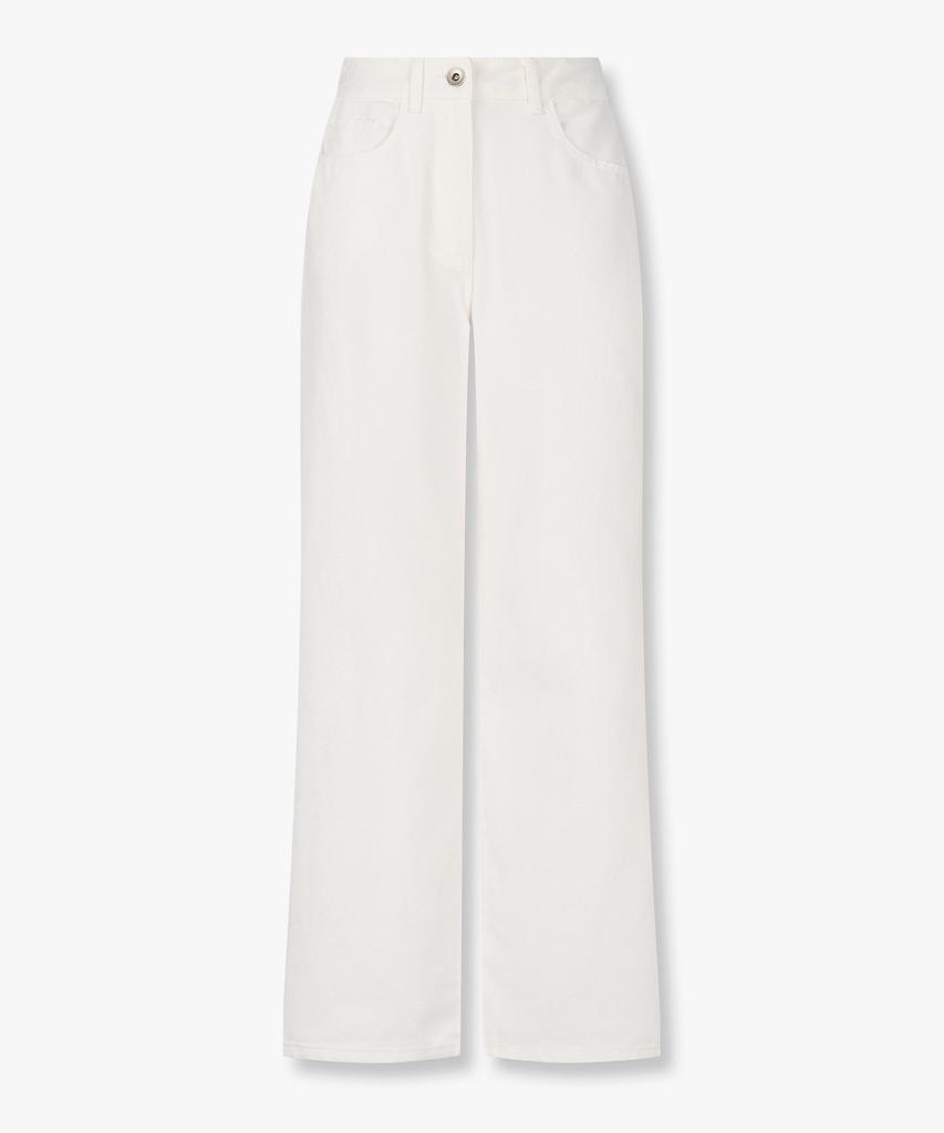 Bobeu Semi-Wide Cotton Denim Pants_White 7156255006
