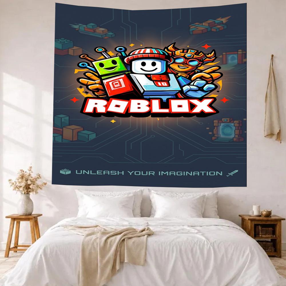 Roblox Vægdekoration Vægtæppe Kunst Til Kæledyrs Mindesmærke Fødselsdag Bryllupsfest Baggrund Familiegave