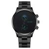 Moon Two Eyes Men Watch With Quartz Movement And Stainless Steel Strap For Fashion Style