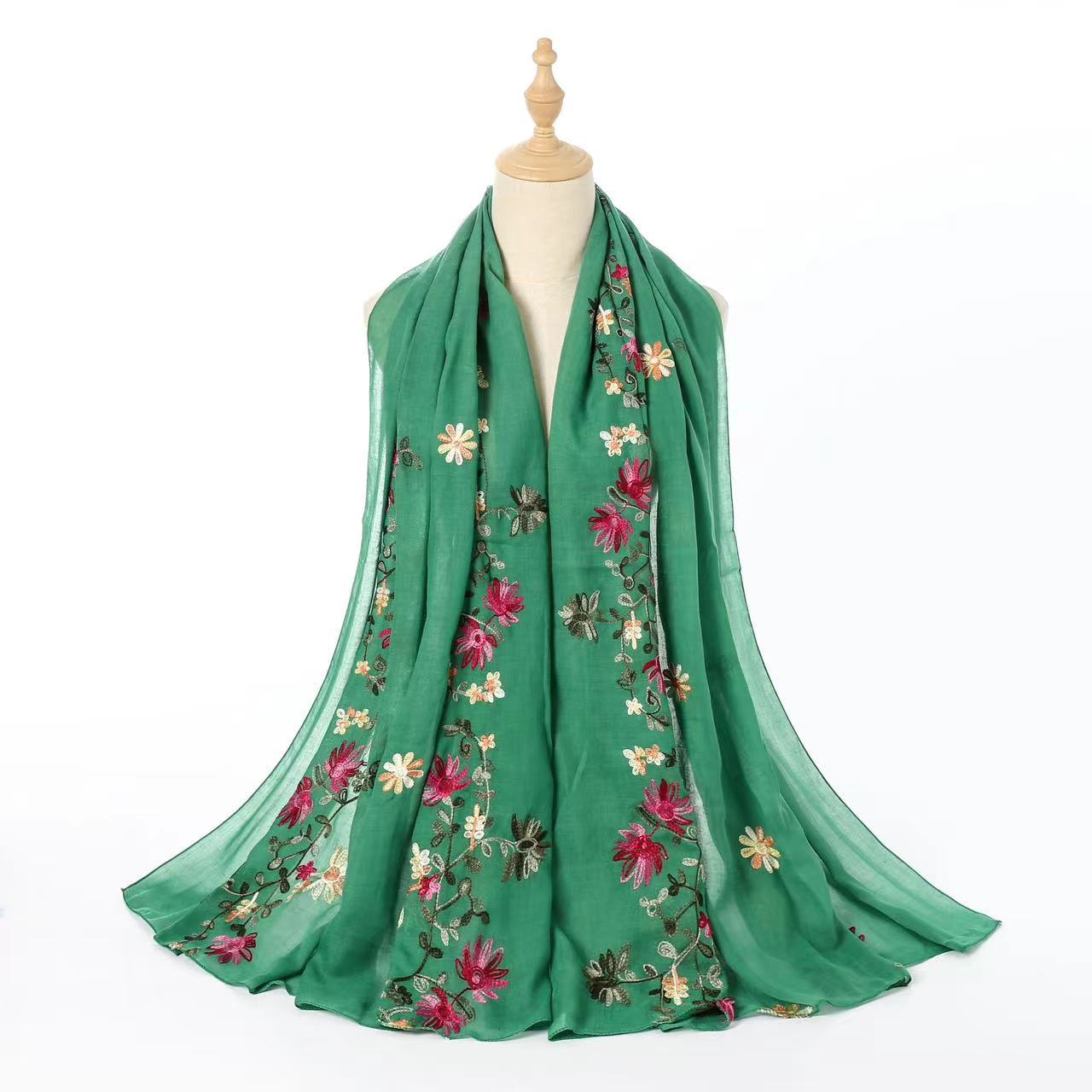 

Вышитый шарф из хлопка и льна в этническом стиле для женщин на осень и зиму, шаль для двух целей, шарф для весны и осени, литературный шарф для лета 180cm