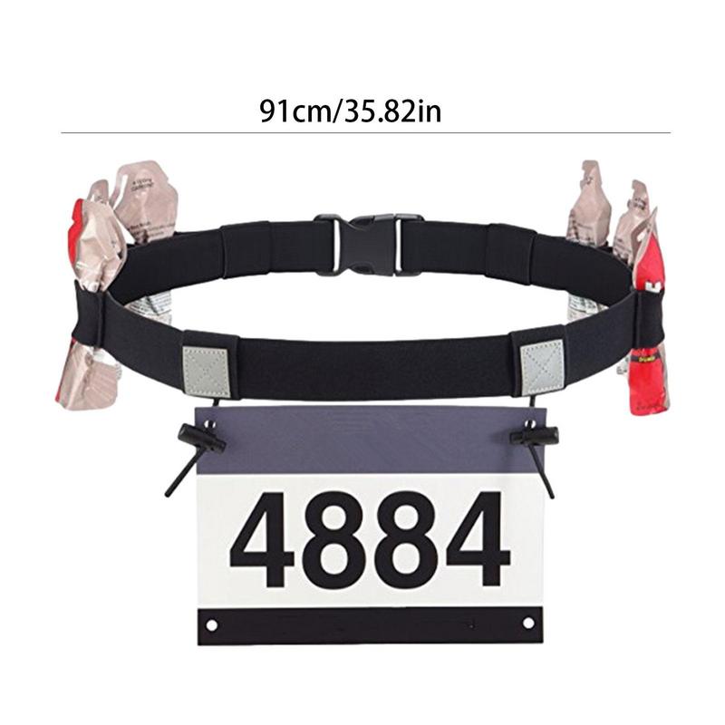 Marathon Race Number Belt Elastic Race Belt Running Hydration Belt With Gel Holder Lightweight Breathable Waist Belts