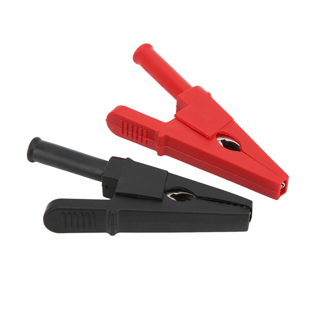 10pcs Electric Test Clip Brass Red Black 4mm 0.2in Hole 20mm 0.8in Open Type Copper Testing Clamp for Power Test