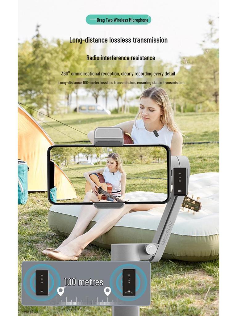 Cross-border Wireless Clip-on Microphone: Ultra-long Battery, Dual Connection, Charging Case for Mobile Recording