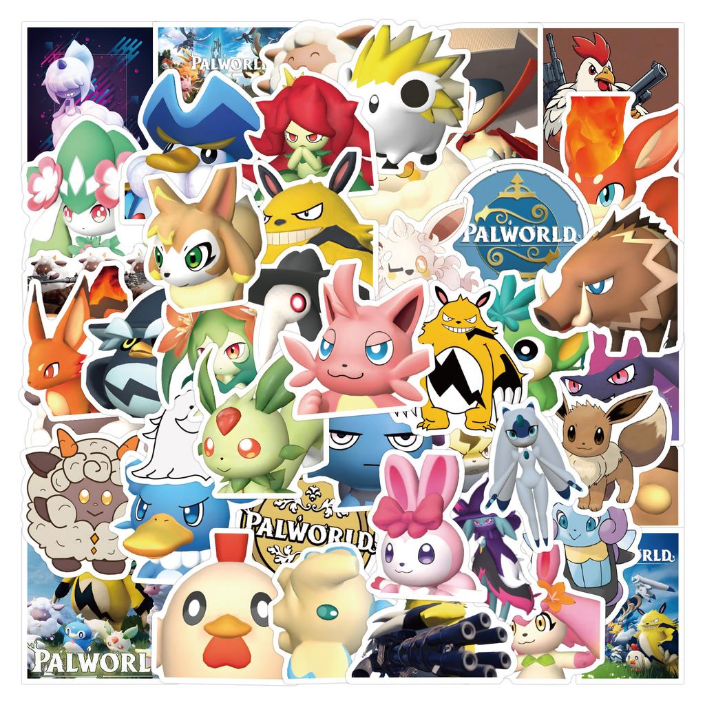 10/50pcs Anime Palworld Autocollants gaffiti Autocollants pour BRICOLAGE Bagages Ordinateur Portable Planche À Roulettes Vélo Autocollants