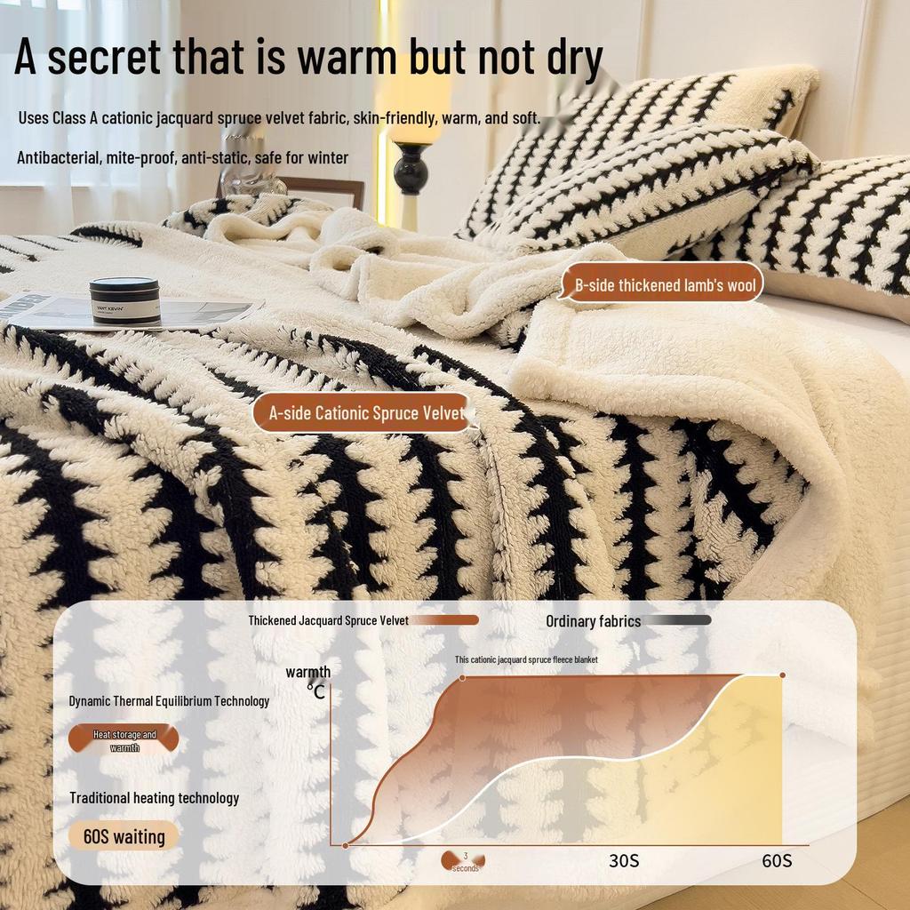 Thickened Milk Fleece Cationic Blanket - Office Nap, Sofa Cover, Shawl, Autumn/Winter Quilt