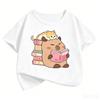 Girls Clothes Capibara Kids Clothing Tees Summer Printed Cartoon Short Sleeve Tshirt Girls Loose Casual Crewneck Tops T Shirts