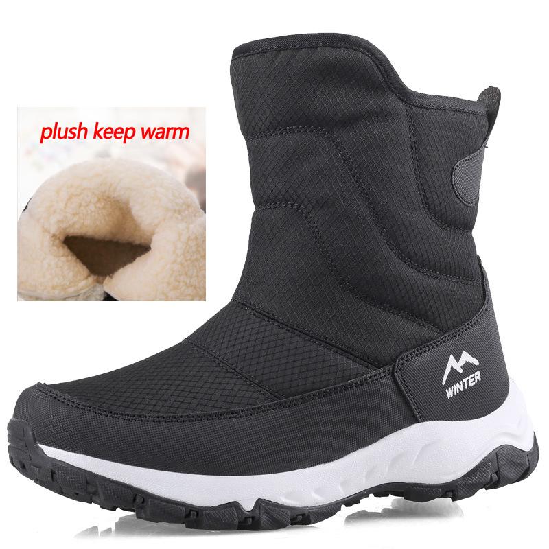 2024 Winter Boots For Men Women Plush Keep Warm Snow Boots Outdoors Hiking Boots Cotton Shoes Wear-Resisting Non-Slip Men Boots