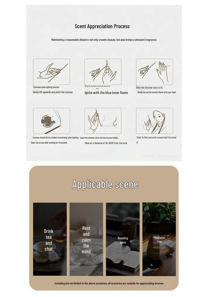 Scented Incense Pack: Sandalwood, Lavender, Osmanthus, Freesia, Cherry Blossom, Rose for Home Aromatherapy