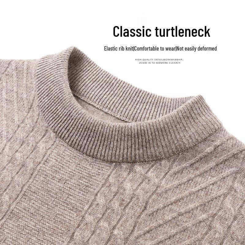 SHANSHAN Men's 100% Pure Wool Round Neck Sweater