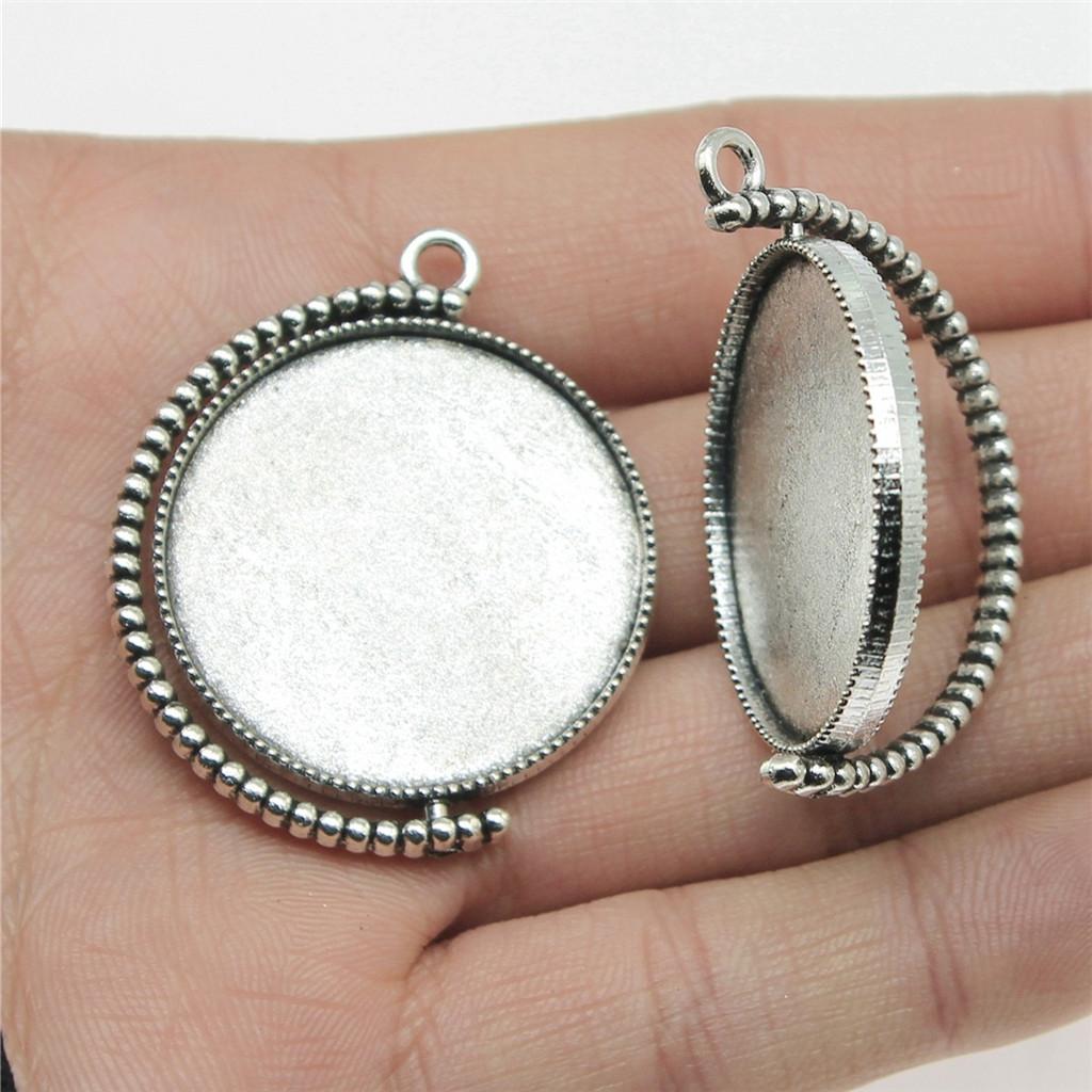 Akcesoria Części Obrotowa Okrągła Baza Pod Cabochon Szklany Taca Ustawień Materiały do Biżuterii Dziecięcej TA019