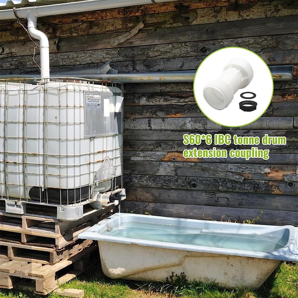 Złącze przedłużające do beczki IBC Ton, z grubym gwintem, akcesorium do połączenia, zapewnia elastyczną i szybką obsługę