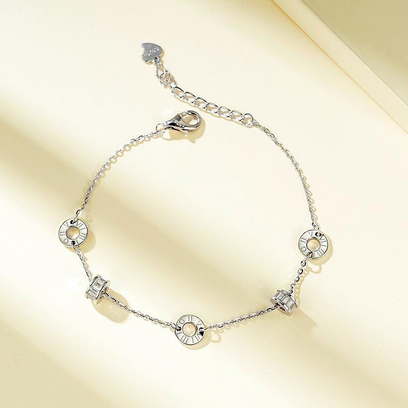 

Танциз Стерлингового Серебра 925 пробы с Цирконом Браслет Ювелирные Изделия Геометрический Бисер Цепи Браслеты Мода Изящный Свадебный Подарок для Подруги Женщины серебряный