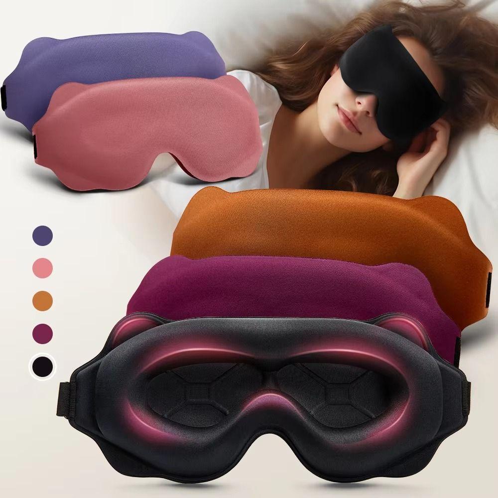 Soft Padded 3D Eye Mask No Pressure Blindfold Eye Shade Blackout Sleep Eye Mask  Portable