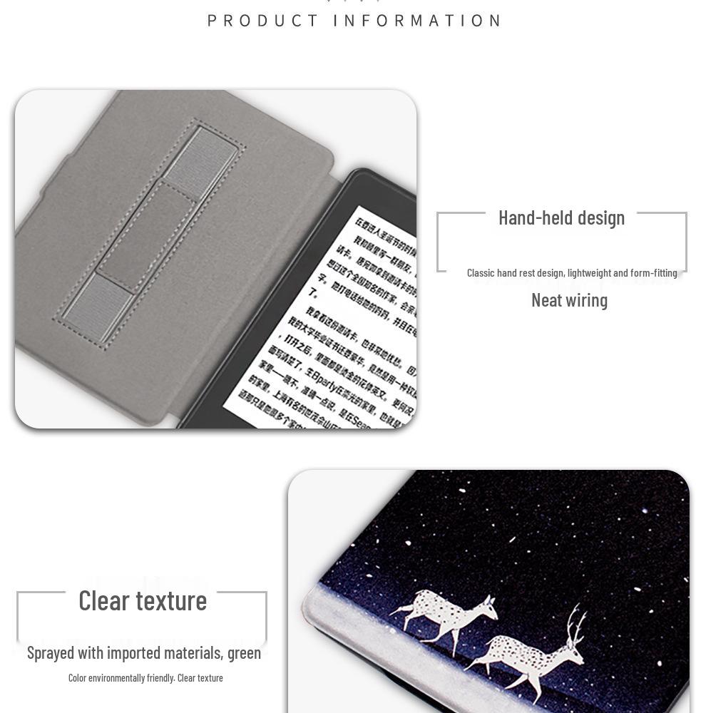 Handheld Protective Case for Kindle Paperwhite 3/2 – Slim Painted Shell with Hand Holder