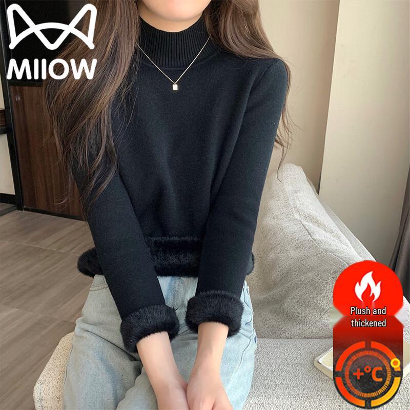 MiiOW Women's Knitted Thermal Mock Neck Sweater