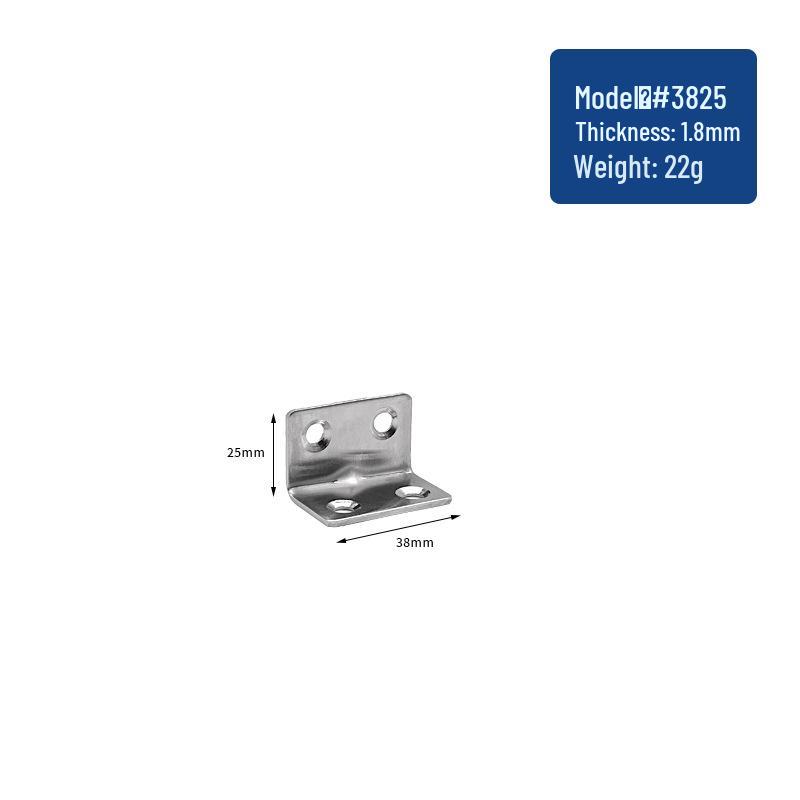Stainless Steel 90° L-Shaped Angle Bracket for Shelf Support and Wood Board Connection