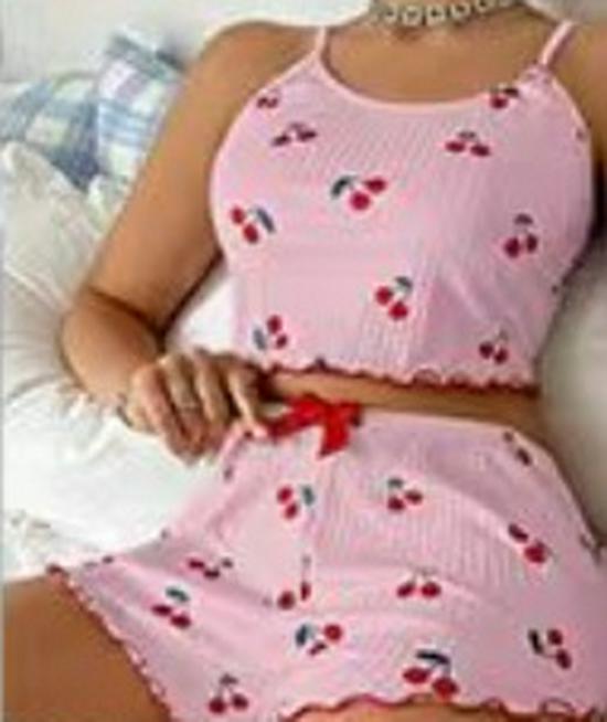 2024 Women's Fashion Set: European/American Printed Camisole & Shorts Pajama