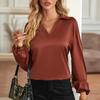 Herfst En Winter Mode Vrouwen Casual 2023 Solid Losse V-hals Kleding Dames Lange Mouwen Casual Tops Trui 30330