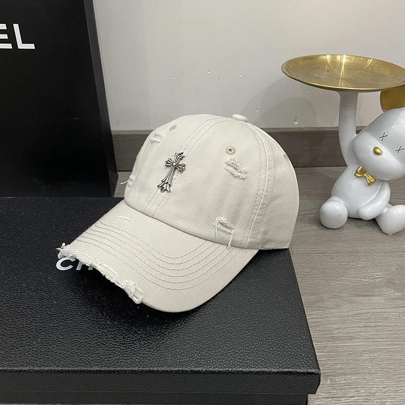 Simple Solid Color Cross Decoration Ripped Design Neutral Casual Baseball Cap For Hip Hop Enthusiasts