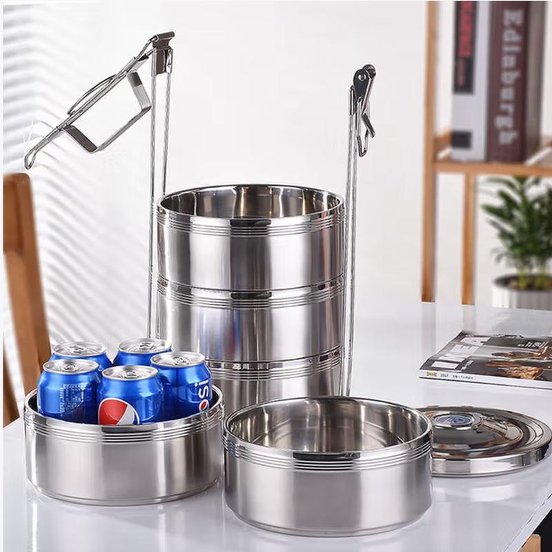 SIFAR 304 Stainless Steel Multi-Layer Thermal Lunch Box with Handle