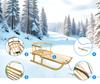 Wooden Sled For Children With Backrest, Traditional, Solid, Varnished, Pl