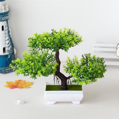 Künstliche Plastikpflanzen Bonsai Baum Kleiner Topf Topfpflanze Blumengarten Kunstpflanzenarrangement Ornamente Heim Zimmer Tischdekoration