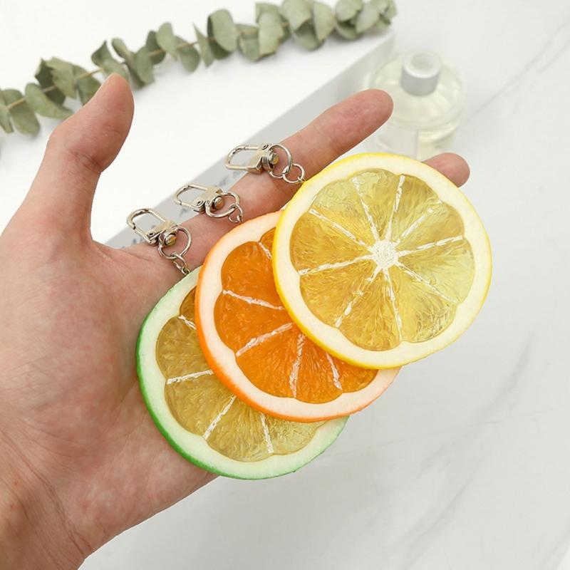 Simulation Fruit Keyring Lemon Shaped Key Chain Bag Charm Handmade Jewelry Gift