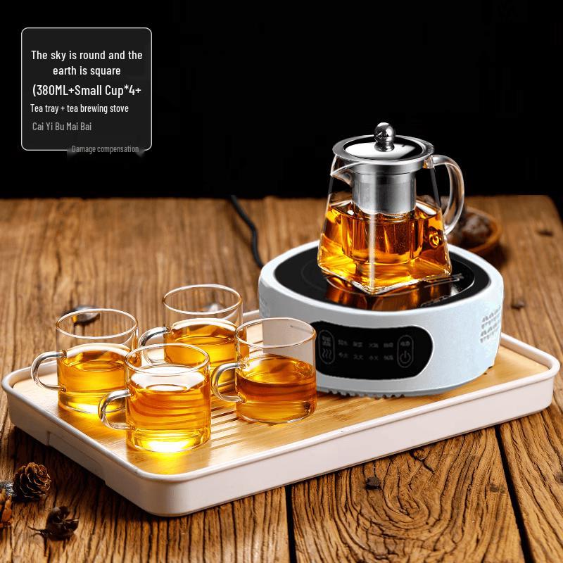 ZISIZ Heat-Resistant Glass Teapot with Infuser