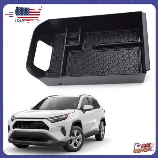 Armrest Storage Tray Box Black For -2024 Toyota RAV4 & -2024 RAV4 Prime