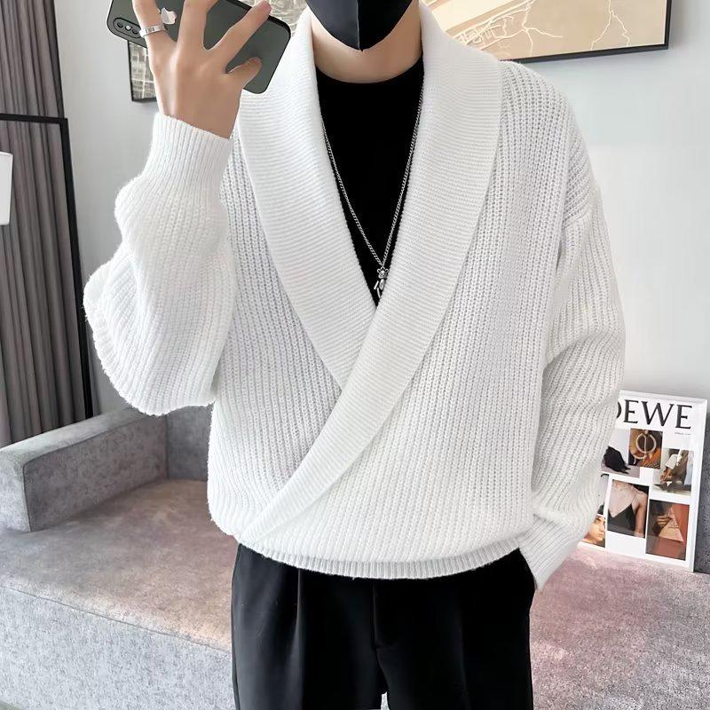 Herbst/Winter 2025 Herren V-Ausschnitt Lockerer Freizeit Pullover Strickware Oberteil
