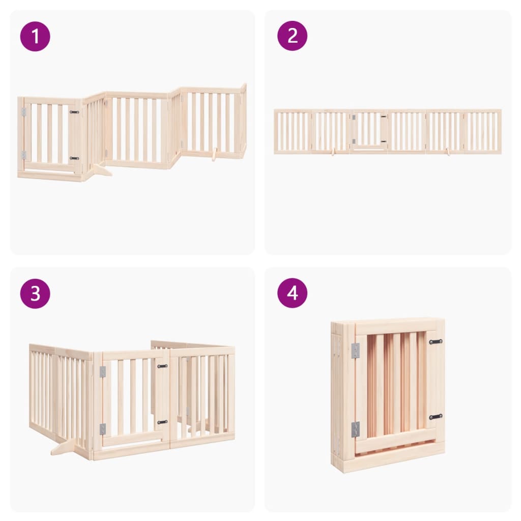 Vidaxl Foldable Dog Gate, With Door, 6 Panels, 300 Cm