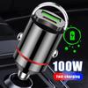 100W QC 3.0 PD Mini Autoladegerät Zigarettenanzünder Schnellladung Auto USB Typ C Ladegerät Autostromladegerät Für iPhone Samsung Xiaomi Huawei