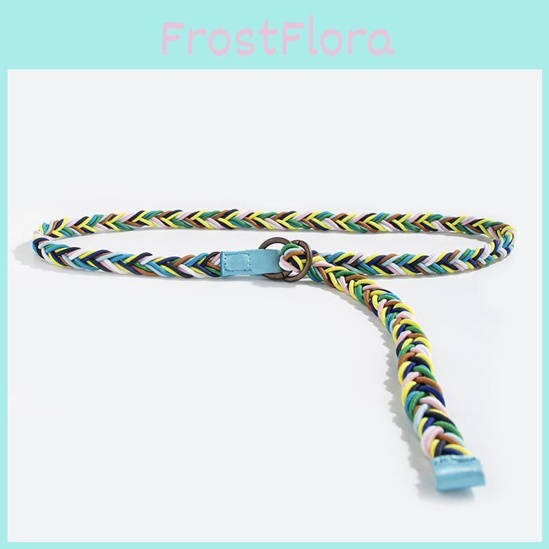 Boho Trendy Woven Waist Belt With Colorful Rope For Womens Accessories