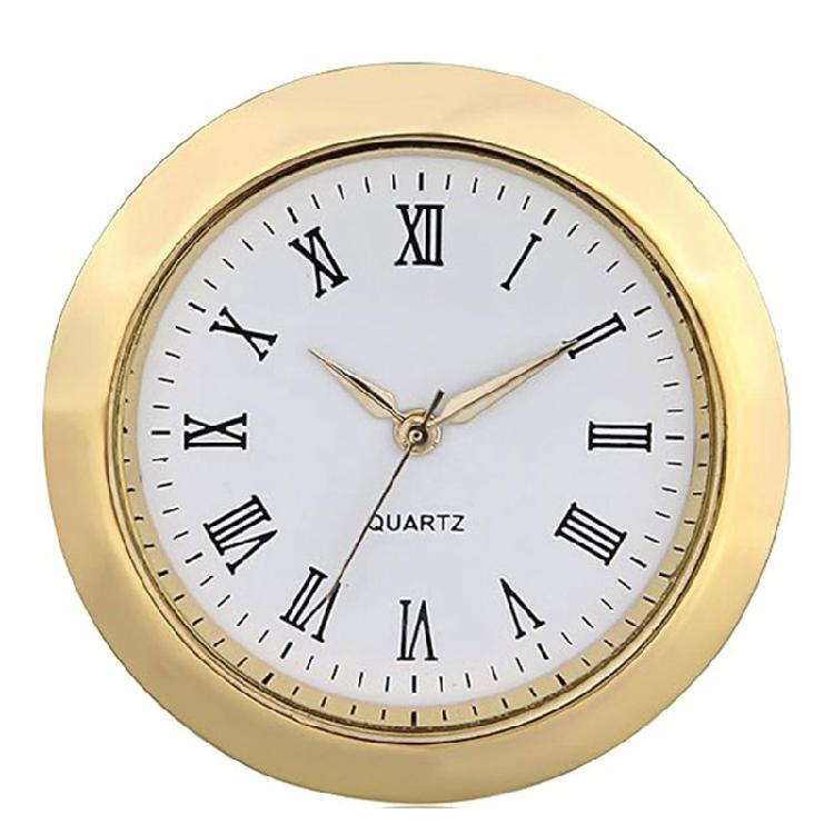 Decorative Round Clock Insert with Roman Numerals Miniature Clock Fit Up Watch Dials Replacement for Art and Crafts