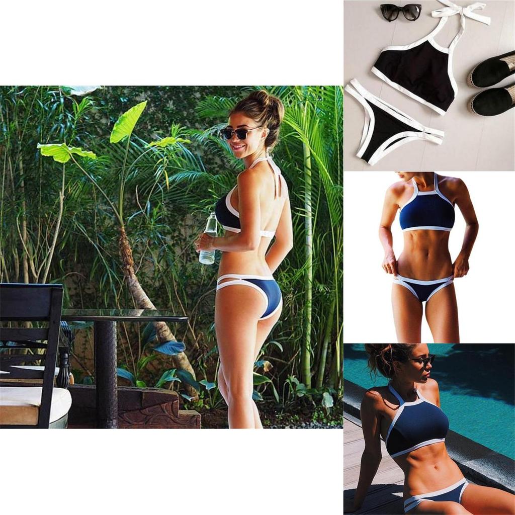 Elegant Summer Women Casual Swimsuit Push Up Beachwear Bikini With High Padded Waist