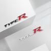 BXK3 2Psc Car Badges Type R Trunk Emblem Metal Stickers Body Decals Letter Decor For Honda Civic City CR-V XR-V HR-V Accord FIT Jazz