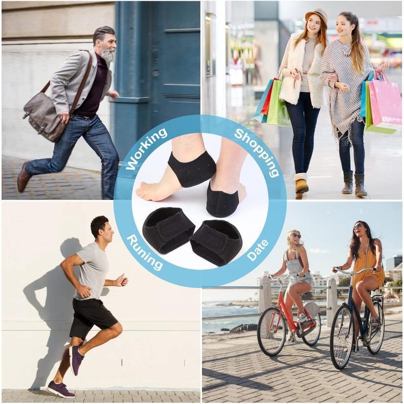 1 Pair Of Heel Protection Sleeves Shock-absorbing Pressure Height Increasing Pad Silicone Anti Slip Half Pad