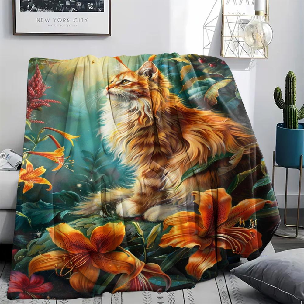 1 Peça Manta de Flanela com Estampa de Desenho Animado, Alta Qualidade Confortável para Todas as Estações, Decoração de Casa, Calor e Conforto, Perfeita para Presente de Natal Aniversário